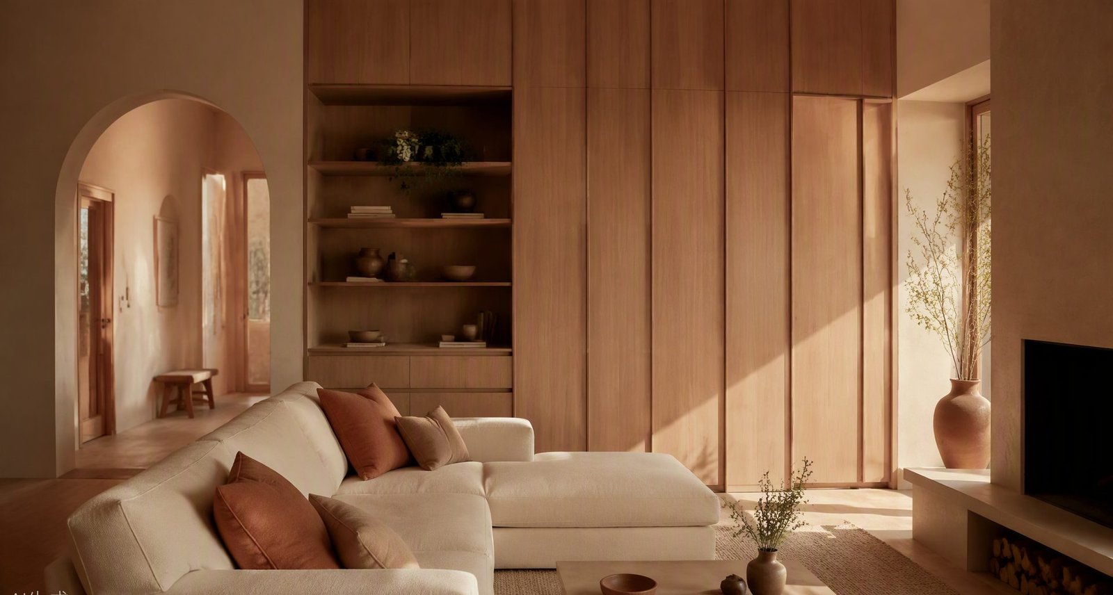 Living room with custom timber joinery